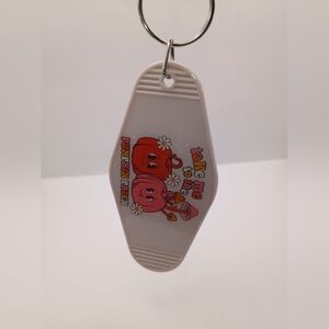 Retro Pumpkin Patch Motel Keychain Handmade UV Resin Sealed Bag Tag Accessory